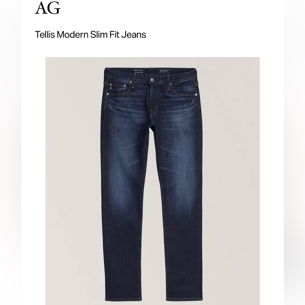 NWT Ag Adriano Goldschmied Men's Dark Blue Straight Jeans
